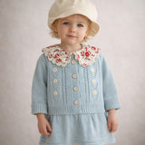 2-Piece Daisy Girl Knit Dress & Cardigan Set