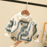 Winter Children's Mink Wool Pullover One-Piece Sweater