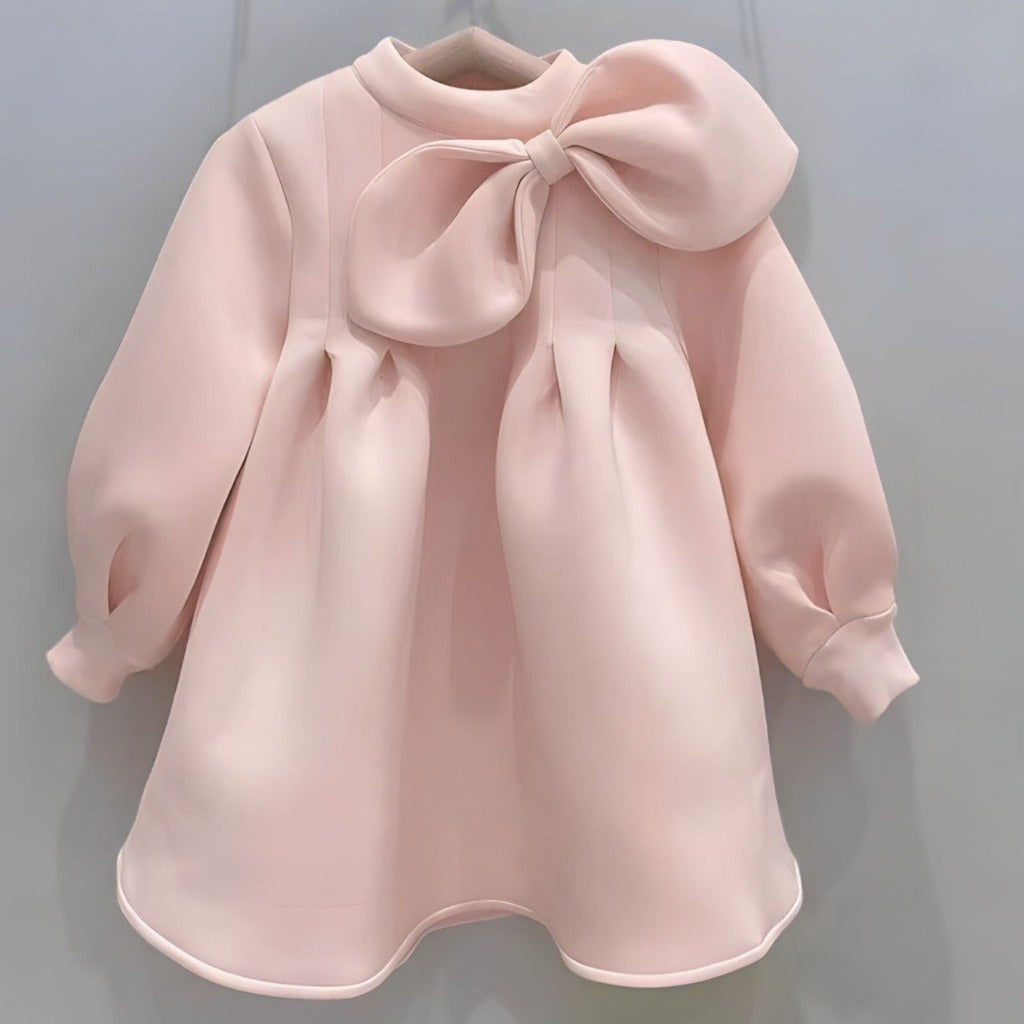 Pastel Pink Long Sleeve Girls' Dress