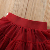 Holiday Ruby Tulle Skirt & Pullover