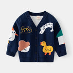 Playful Farm Animal Knit Boys' Cardigan