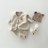 Warm Vest and Pants Matching Set in Cream or Navy Blue