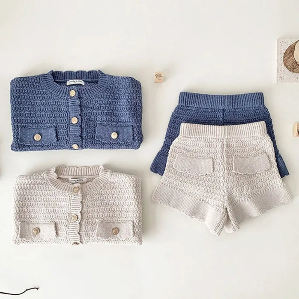 Knit Cotton Elegant Little Girls' Set