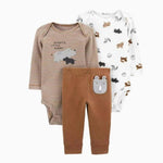 3 Piece Unisex Animal Print Rompers