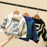 Winter Children's Mink Wool Pullover One-Piece Sweater