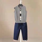 Little Gentlemen Sleeveless Vest and Bottom Set