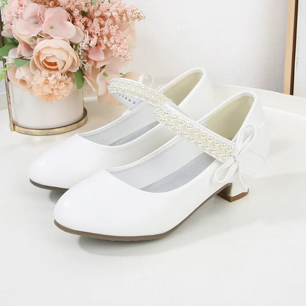 Girls’ Classic Pearl Strap Shoes