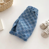 Unisex Checkered Denim Pants