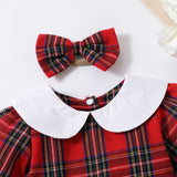 Girls Christmas Romper with Matching Headband