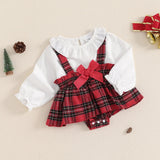 Red Plaid Christmas Themed Romper