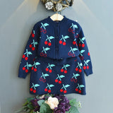 Cherry Little Lady Skirt & Cardigan Knit Cotton Set