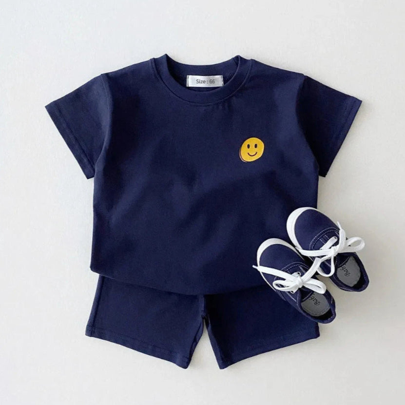 Unisex Smile Emoji Unisex Top & Shorts Set