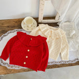 Retro Girls' Knit Cotton Cardigan