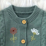 Green Floral Embroidered Cardigan