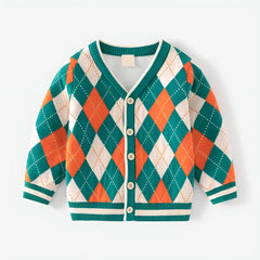 Boy's Argyle Cardigan - ONEAKIDS