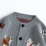 Girls’ Cardigan with Embroidered Dogs