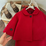 Red Little Girls' Holiday Dress & Poncho Set