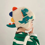 Unisex Embroidered Dino Beanie/Hat