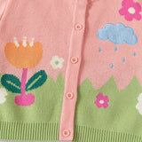 Little Girls' Floral Cardigan in Pink