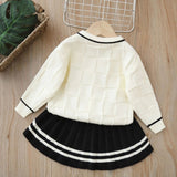 Girls Bow Knit Cardigan & Dress Set