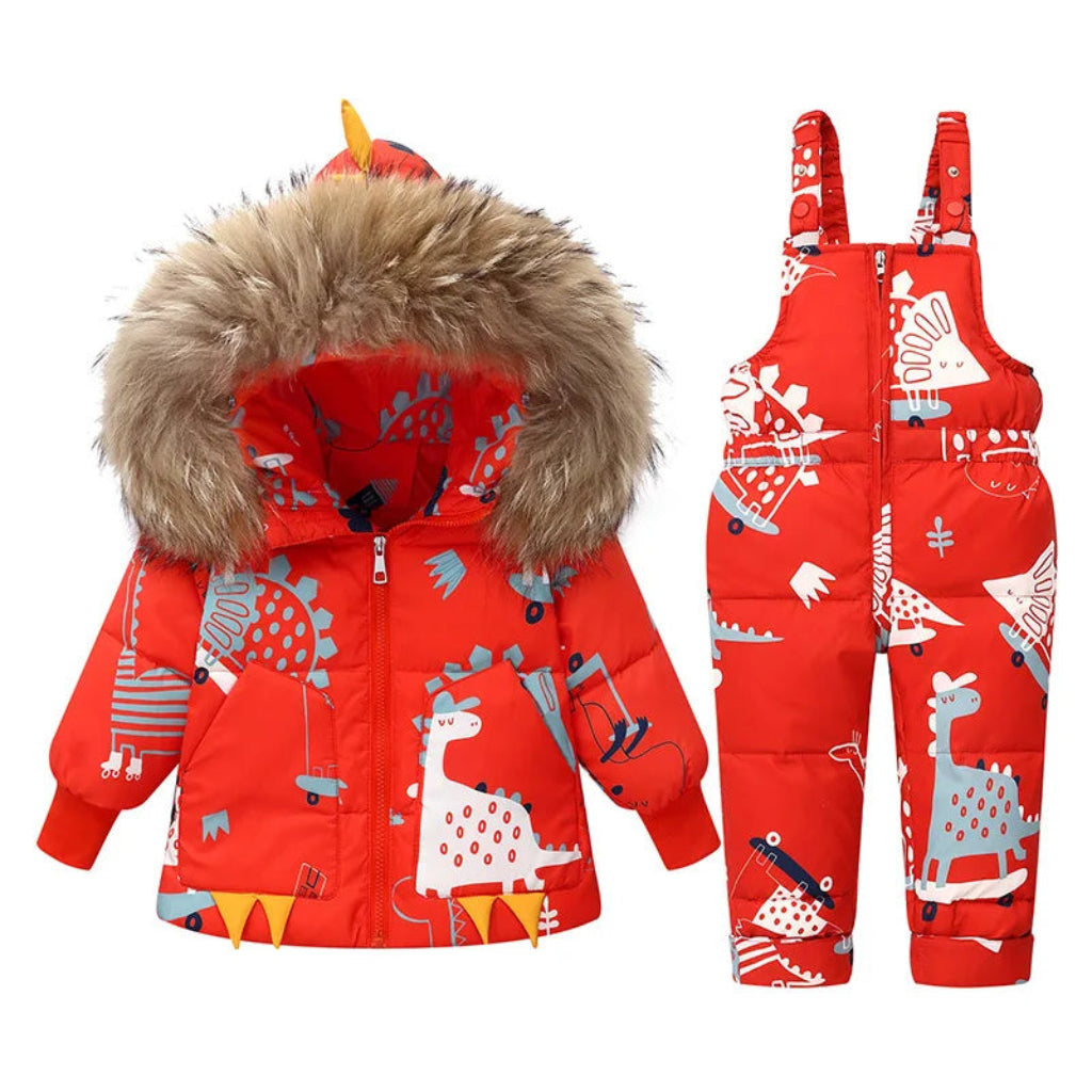 Unisex Dino Theme Ski-Wear for Kids