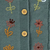 Green Floral Embroidered Cardigan