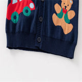 Navy Blue Little Boys' Playful Cardigan