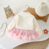 Pink Strawberry Cardigan & Skirt Set