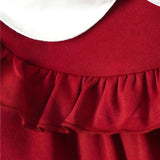 Bib Collar Monaco Girls' Dress in Red