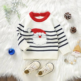 Winter Crewneck Santa Embroidery Pullover Knitwear