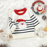 Winter Crewneck Santa Embroidery Pullover Knitwear