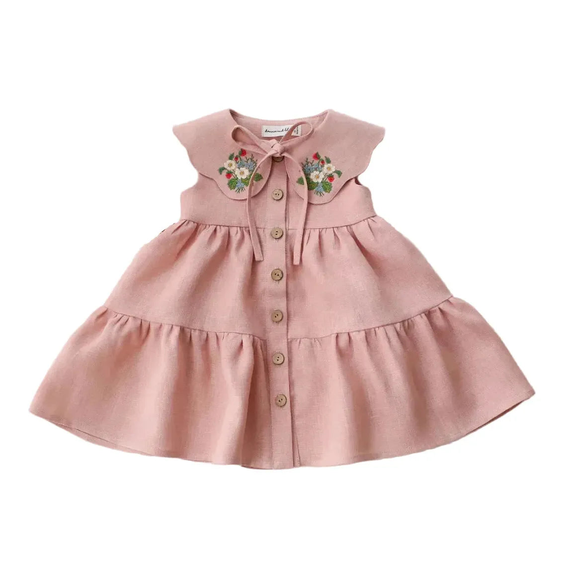 Little Princess’ Vintage Blossom Linen Gown