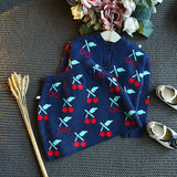 Cherry Little Lady Skirt & Cardigan Knit Cotton Set