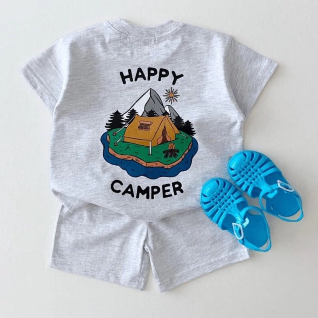 Happy Camper Unisex T-Shirt and Shorts Set for kids