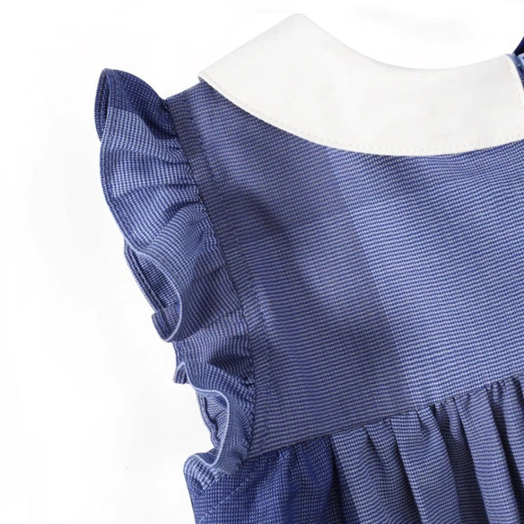 Eden Girls' Vintage Blue Plaid Dress