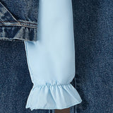 Girls’ Denim Set with Pearls