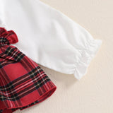 Red Plaid Christmas Themed Romper