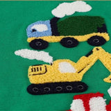 Boys' Green Construction Cars Sweatshirt