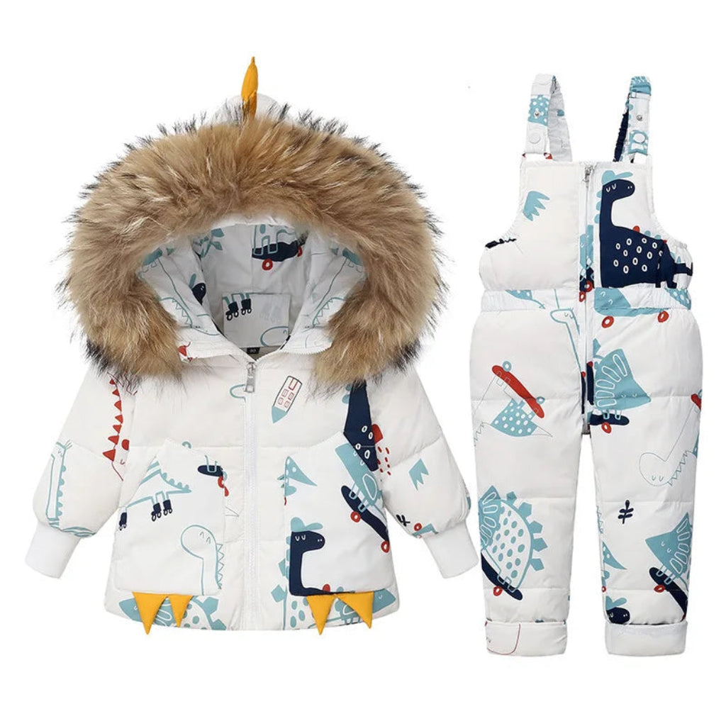 Unisex Dino Theme Ski-Wear for Kids
