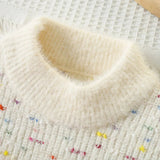 Knitted Heart Sweater & Ruffle Skirt