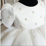 Elegant Flower Girl's Dress with Pearls