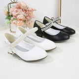 Girls’ Classic Pearl Strap Shoes