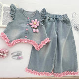 Girl's Winter Wonderland Denim 2-Piece Set