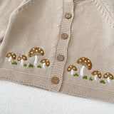 Mushroom Baby & Toddler Knit Cotton Cardigan