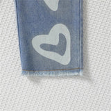 Ensemble pantalon en jean et haut rose pour fille