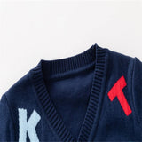 Navy Blue Little Boys' Playful Cardigan