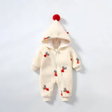 Baby Beige Hooded Warm Romper - ONEAKIDS