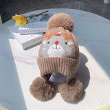 Plush Character Pom-Pom Hat