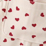 HEART Print corduroy Summer Jumpsuit