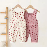 HEART Print corduroy Summer Jumpsuit